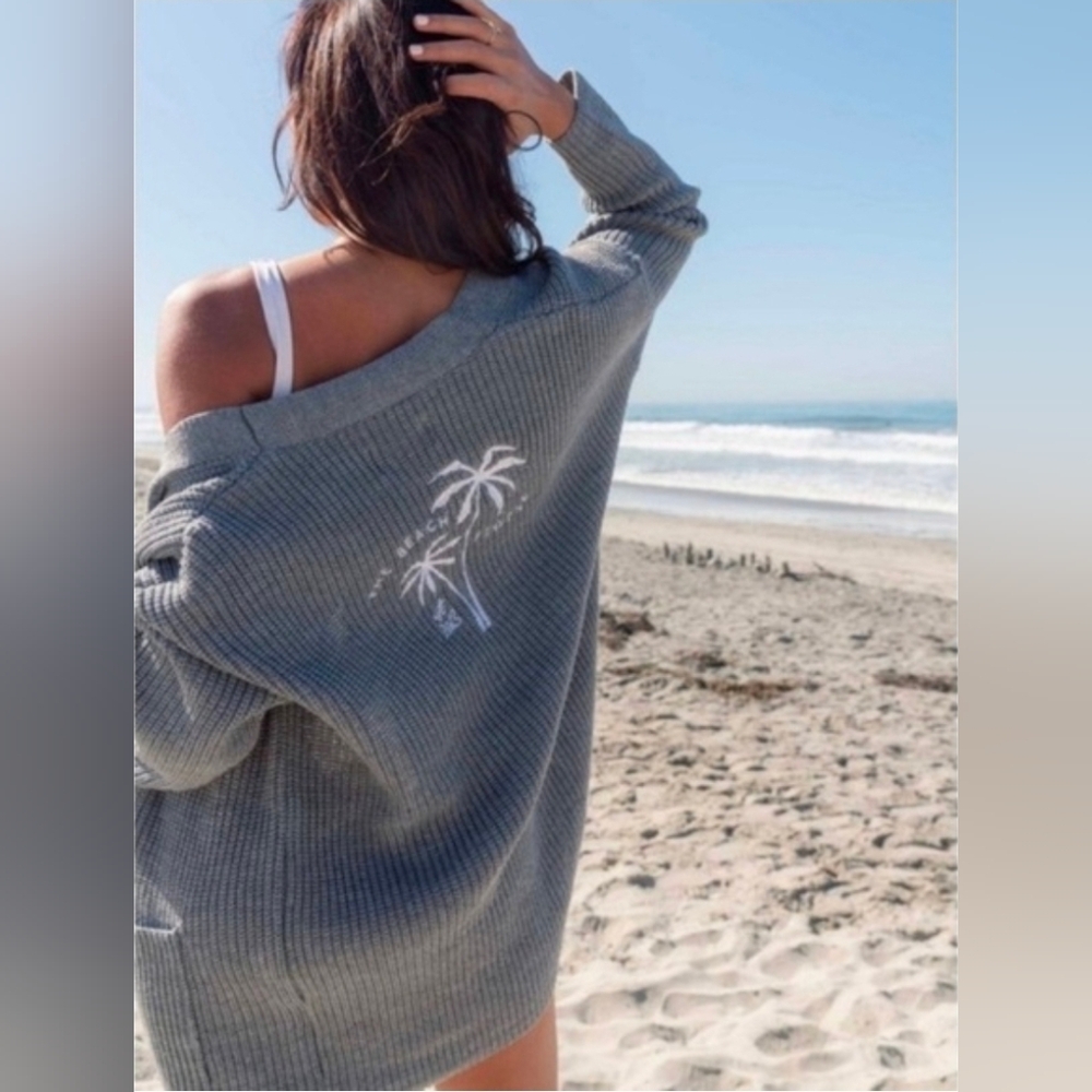 The Beach People Cardigan Sweater, Gray Sweater